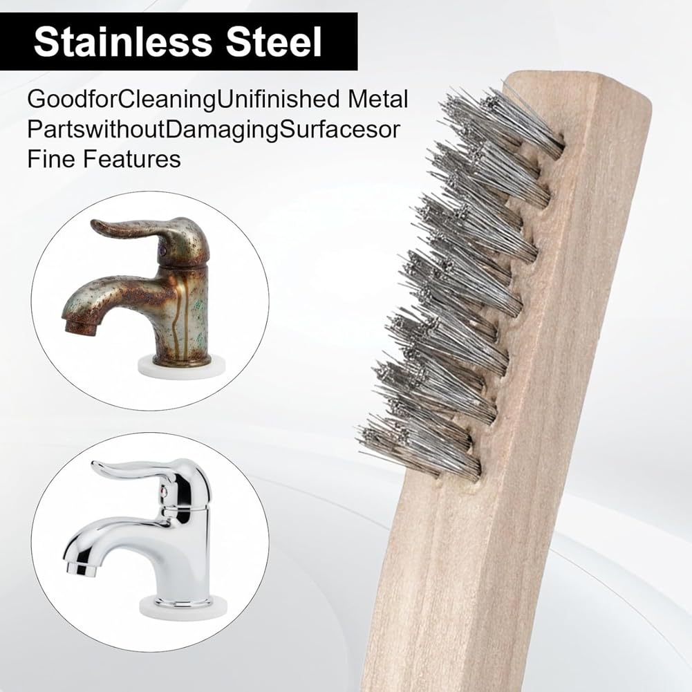 Brosse Métallique Lot Acier Inoxydable Bois Manche, Polyvalence