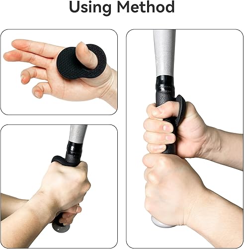 Miniatura 6 de Paquete de 2 protectores de pulgar de béisbol para bateadores profesionales, ayuda de entrenamiento de swing de bateo, protector de pulgar de