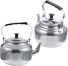 Korean Teapot 2pcs Vintage Teapot Mini Teapot Metal Teapot Coffee Pot Aluminum Alloy Silver Small Teapot Mini Tea Kettle