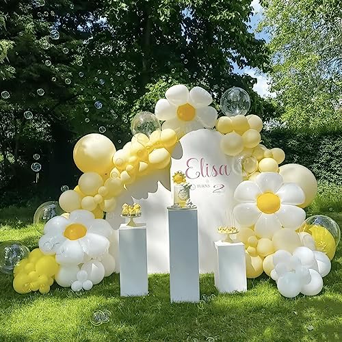 Image of 412pcs Pastel Yellow Balloon Garland Arch Kit 18 12 10 5 Inch Different Sizes Light Yellow Latex Balloons for Baby Shower Birthday Anniversary Wedding Gender Reveal Sunflower Party Decoration