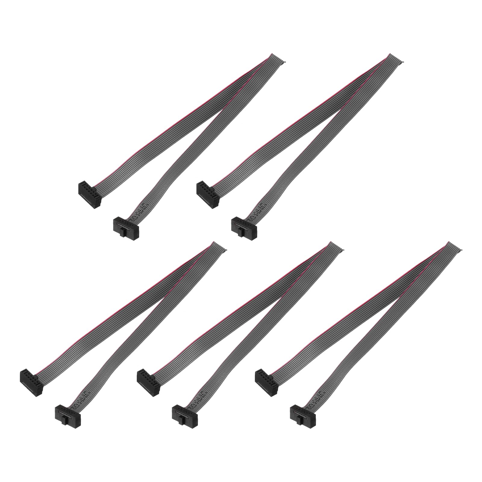 QUARKZMAN 5Pz Cavo a Nastro Piatto Idc, Passo 1,27mm Larghezza 6mm Lunghezza 20cm 10 Pin Fc a Fc Cavo a Nastro Piatto Flessibile Connettore Ponticello per PC, Display a LED