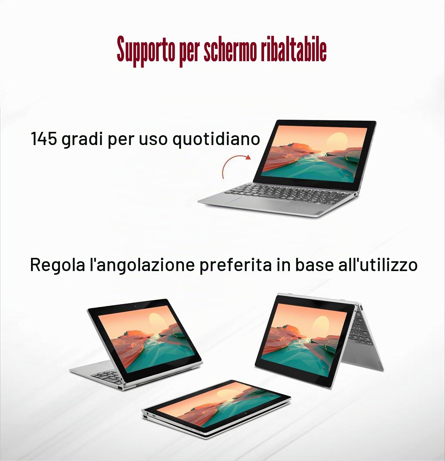 Lenovo IdeaPad D330 2 in 1 Business Laptop Touch Screen 10.1" (1280x800) Intel Celeron N4000 4GB RAM 64GB SSD Tastiera QWERTY Giapponese Windows 11 Pro (Ricondizionato)