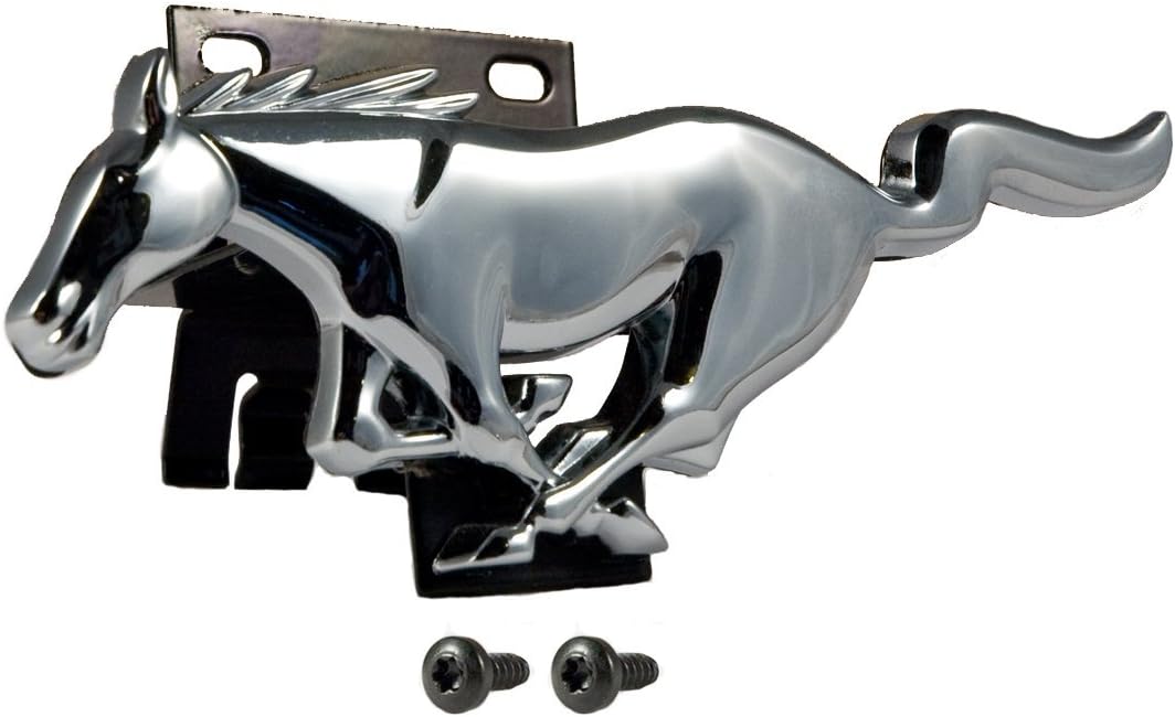 1994-2004 Mustang Chrome Front Grille Running Horse Emblem & Bracket