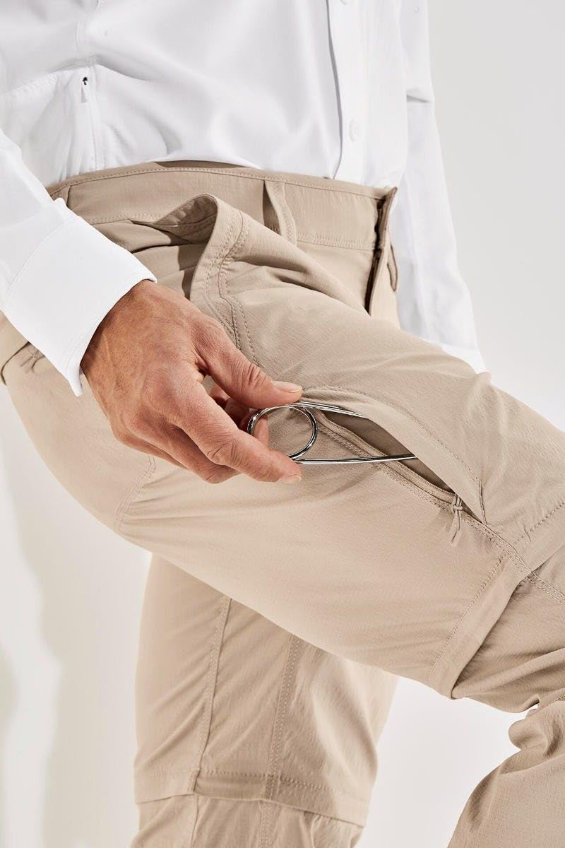 Men's Convertible Fishing Pants - UPF 50+ Sun Protection - Miller in Suede