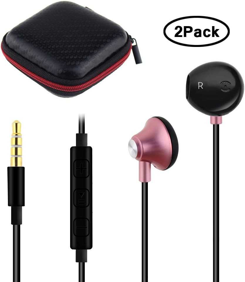 Gulf Y (2 Pack) Premium Earphones / Headphones / Earbuds / Headset with Stereo Mic&Remote Control for Apple iPhone 6s/6/6plus,iPhone SE/5s/5c/5, iPad /iPod and More (2Pack-Black+Pink)
