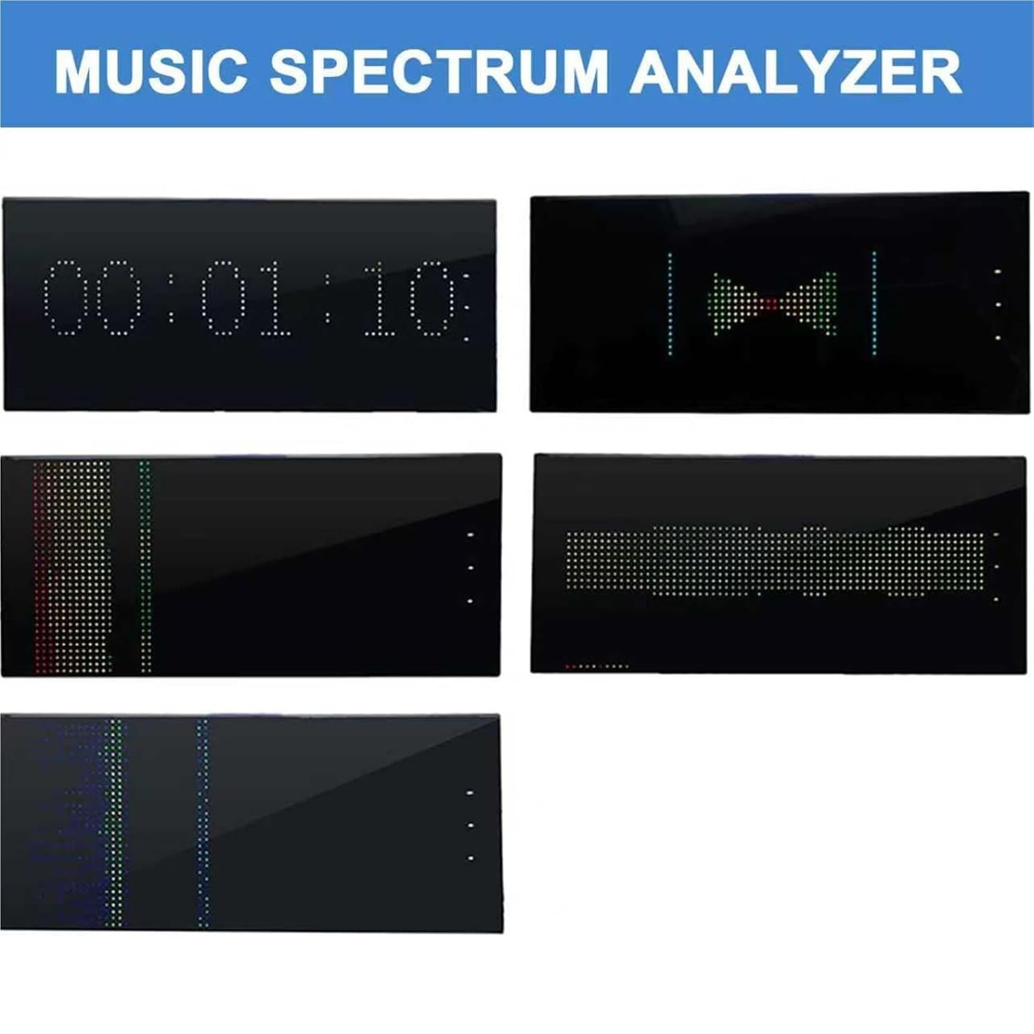 LED Audio Spectrum Analyzer with Remote Control - 64-Band Full-Color Display for Parties, Studios, and Family Reunions | 10 Lighting Modes