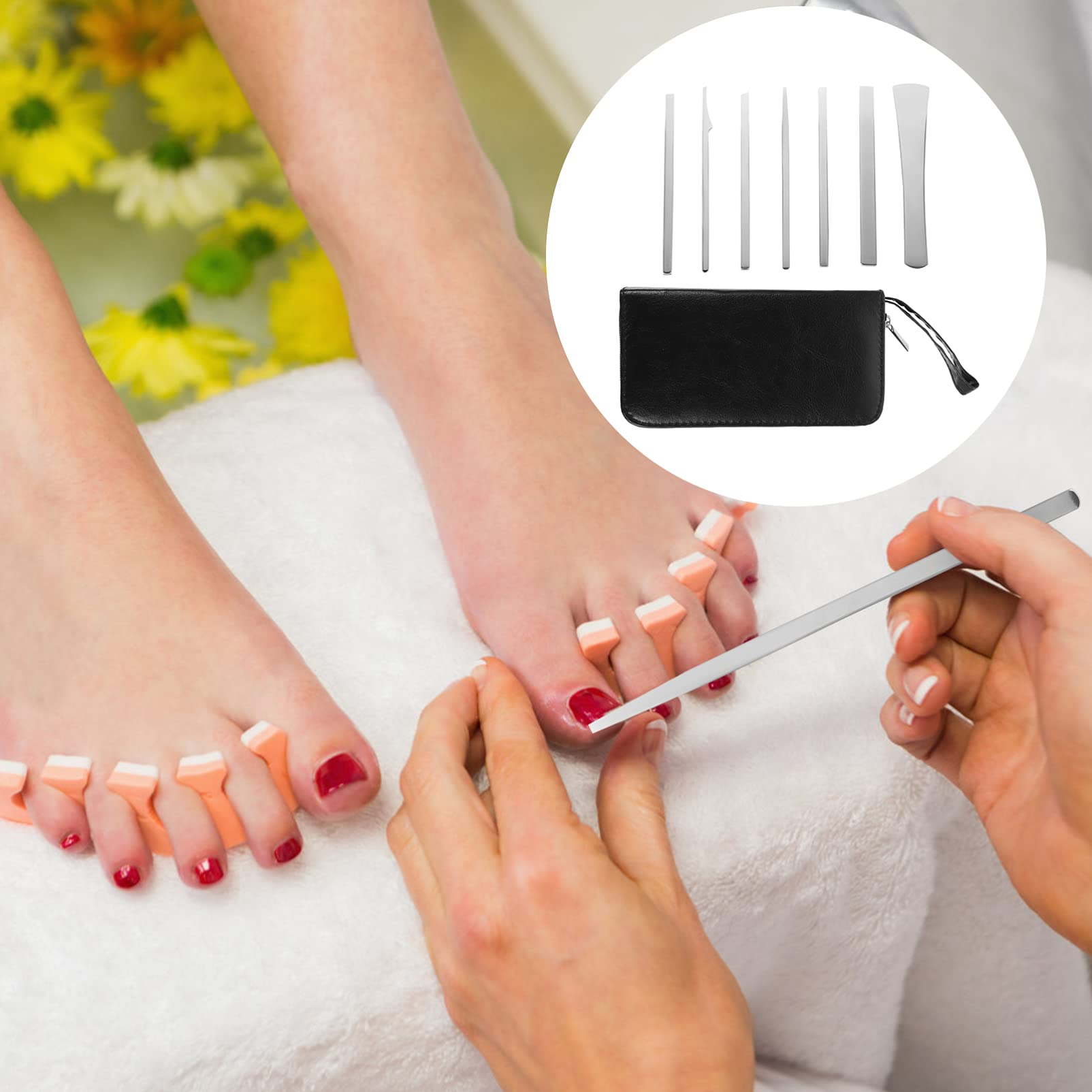 Juego de 7 Cuchillos de Pedicura para Retirar Piel Muerta y Callos, Acero de Alto Manganeso, para Uso Profesional y Familiar