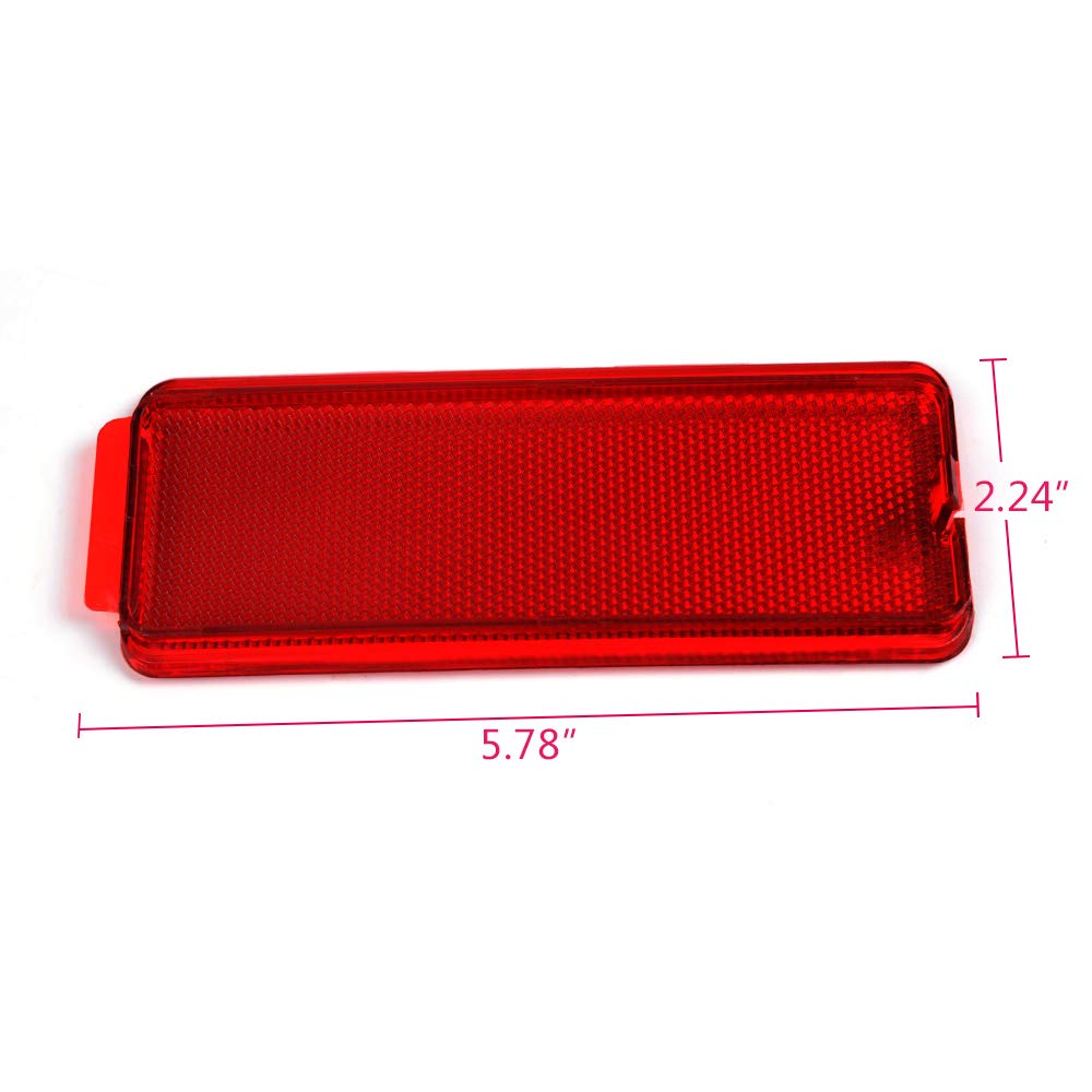 GRAND ORANGE 4 Premium Door Reflectors Interior Compatible with 1999-2007 Ford F250 F350 F450 F550 Super Duty/ 2000-2005 Excursion F81Z-2523820-AA Reflector Assembly Red