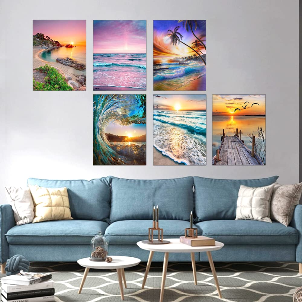 Kyduu 6 Pezzi Pittura diamante 5d fai da te Kit Strass, Punto Croce Pittura Diamante Kit, Diamond Painting Kit Completo, Kit per Diamond Painting 5D