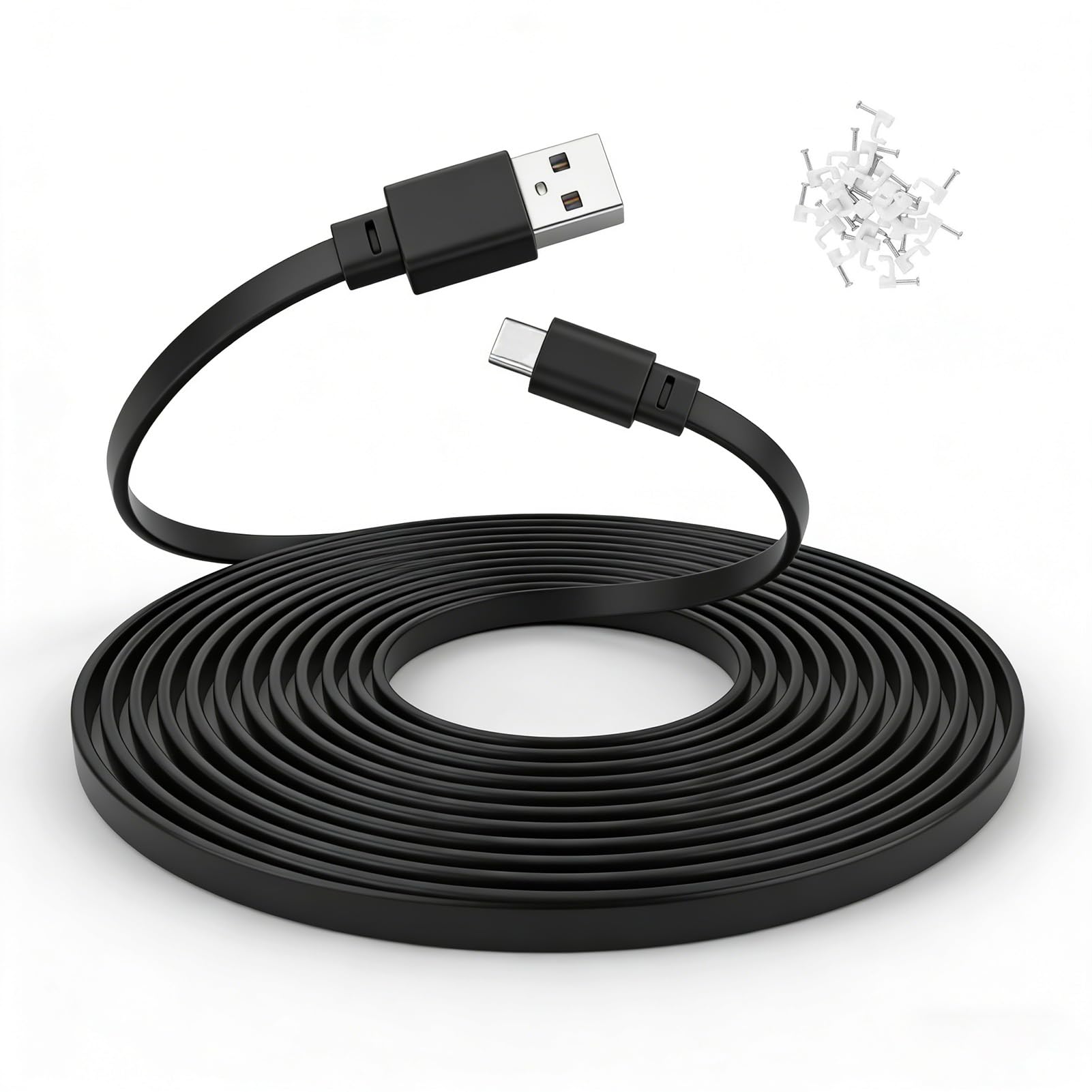 PDEEY USB C Extension Cable 25 FT for Outdoor Camera, Waterproof Charger Cord