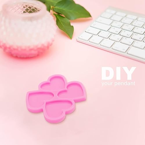 Miniatura 4 de 2 moldes de silicona de resina cuadrada de corazón para placa de identificación molde de resina epoxi para hacer joyas y colgantes agarre de