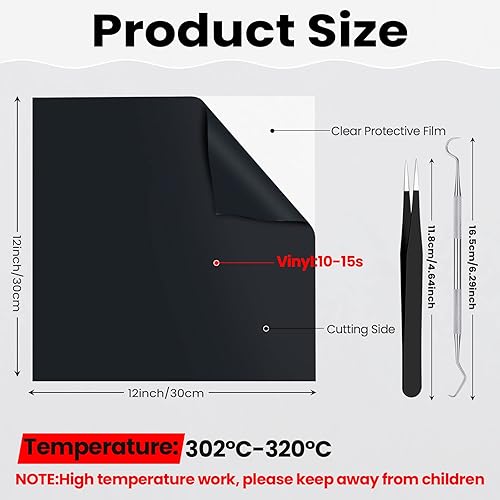 Miniatura 2 de Colarr Paquete de 44 rollos de vinilo HTV de transferencia de calor en blanco y negro, paquete de vinilo para planchar de 12 x 12 pulgadas, rollos