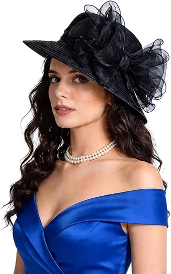 Lady Church Derby Dress Cloche Hat Fascinator Floral Tea Party Wedding Bucket Hat S051