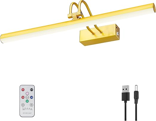 Picture Light,16in Wireless Battery Wall Lighting,Remote Art Lights for Paintings with Timer and Dimmable for Display Photo,Frame,Portrait,Dartboard