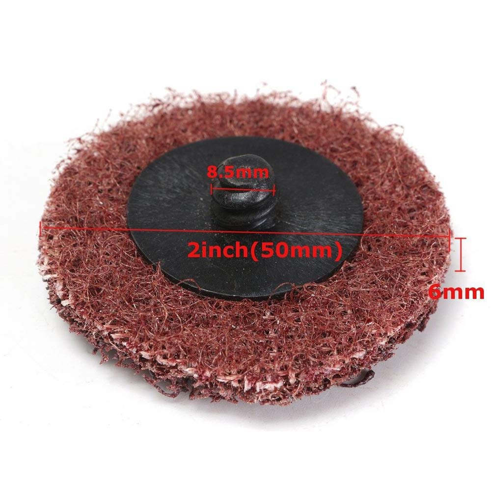 TopHomer 10 Pieces 120 Grit Sanding Disc 2 Inch with Torque Sprial Deisgn, Nylon Quick Change Polishing Disc for Metal Surface Cleaning, Easy to Use