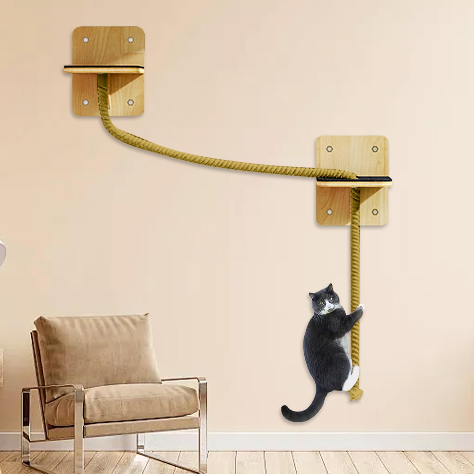 Mensole Per Gatti Torre Albero Tiragraffi con Gradini e Passatempo | Stabile E Sicuro Set Mobili Trespolo Per Gatti utilizzabile a Finestre Porte e Aree Esterne