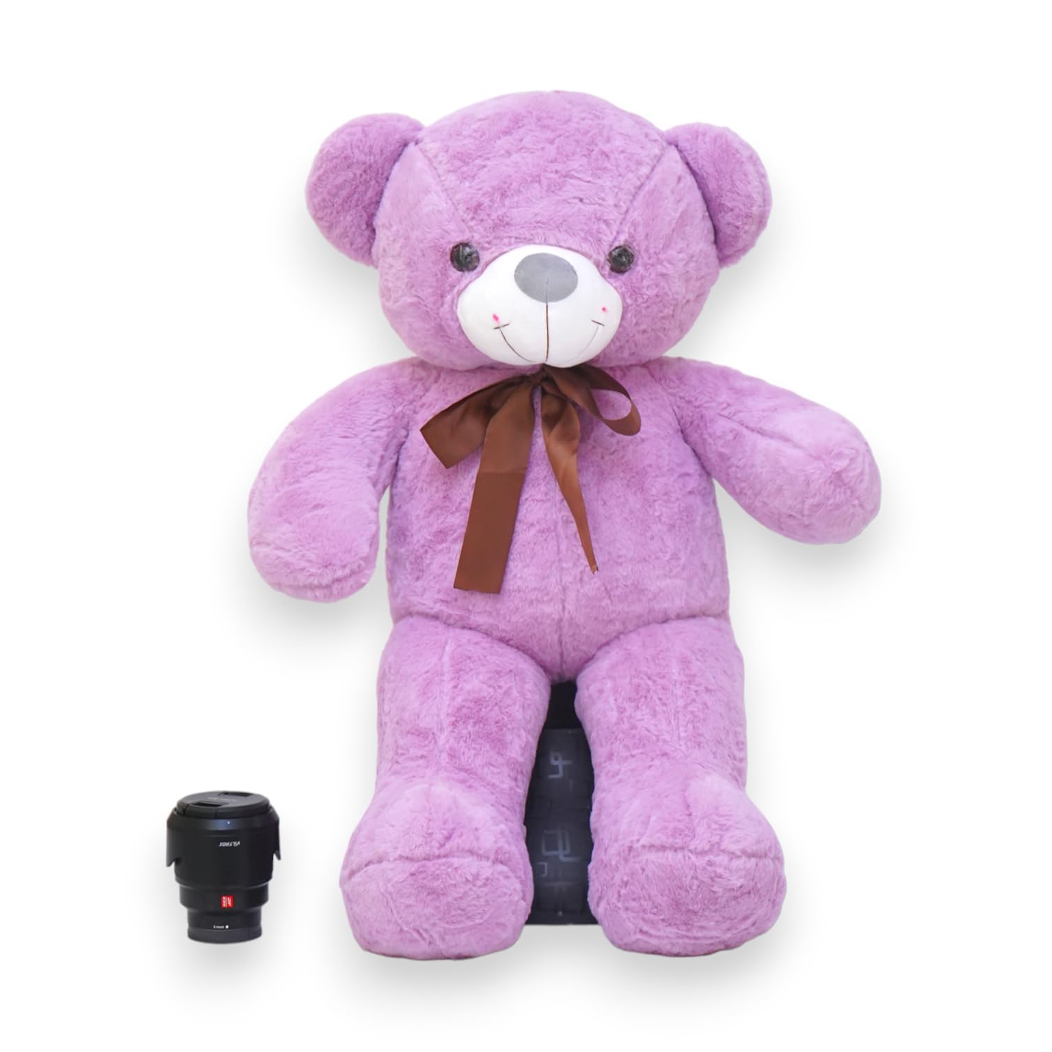 3 Feet Teddy Bear, Lavender Color Ribbon Teddy, Softness, Large Cuddling Size, Very Cute and Adorable