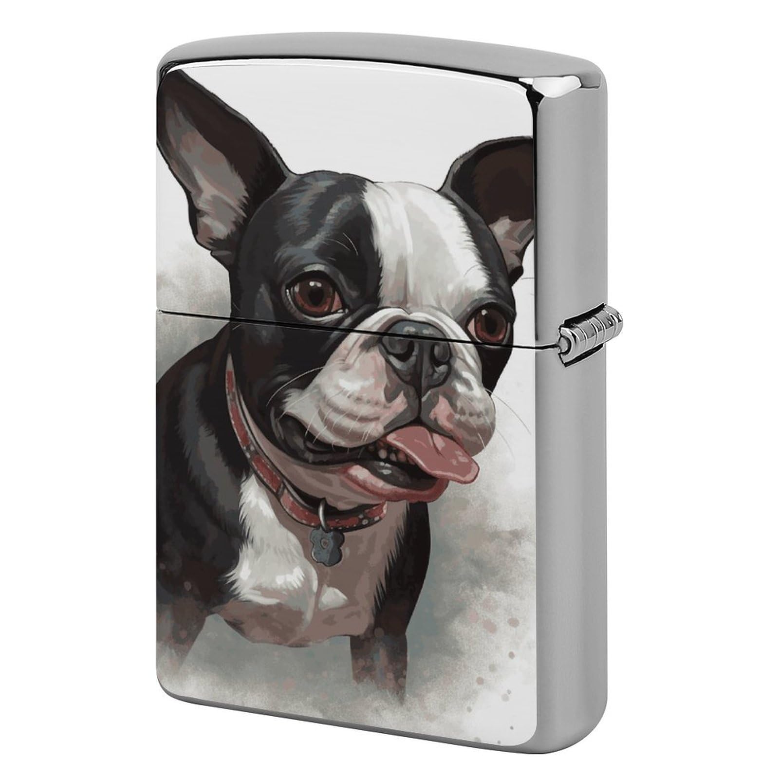 Boston Terrier Lighter Case for Men, Personalized Lighter Cover for Valentine's Day Gifts, Flip-Top Lighters Shell for Outdoor, Portable Lighters Protective Sleeve