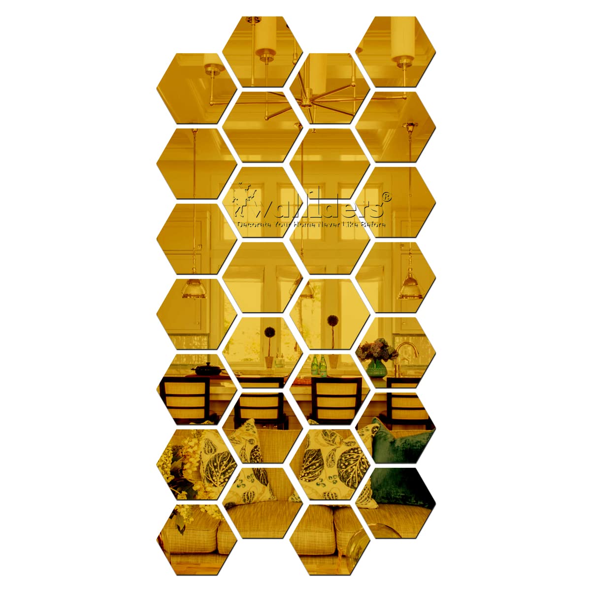 Wall1ders 28 Hexagon with 10 Butterflies Golden (Each Hexagon Size 10.5 cm x 12 cm) Hexagon Mirror Wall Stickers, Mirror Stickers for Wall (B098LNGMPS) Amazon Price History, Amazon Price Tracker