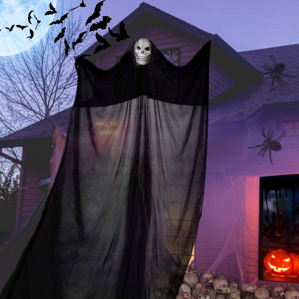 Amscan Gruselhaus Türdekoration Für Halloween | 165x85 Cm | Plastik-Spukhaus Zum Aufhängen | Perfekt Für Party-Deko