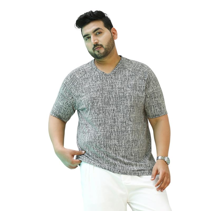 instafab Plus Men's T-Shirt for Casual Wear, V-Neck, Short Regular Sleeves, Pull On Closure, Plus Size T-Shirt Crafted with Comfort Fit for Everyday Wear-picture-34