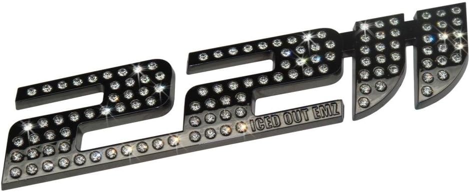 22 Inch Iced Out Emz Wheel Emblem Platinum Black Chrome (pack of 2)