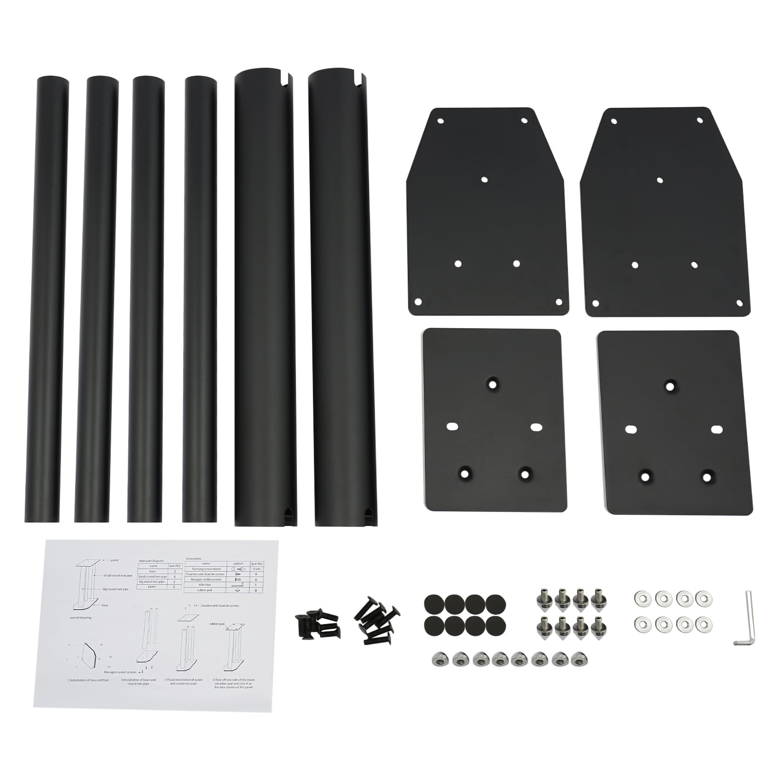 Supporto per altoparlante indipendente, in ferro moderno, nero, per soggiorno, studio, home theater, altezza regolabile