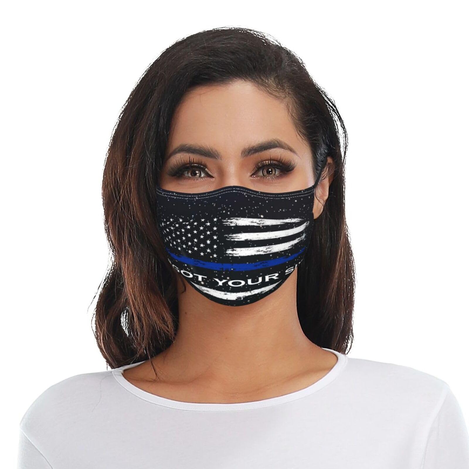 Thin Blue I Got Your Six Adult Dust Mask Adjustable Dust Face with 2 Filter5