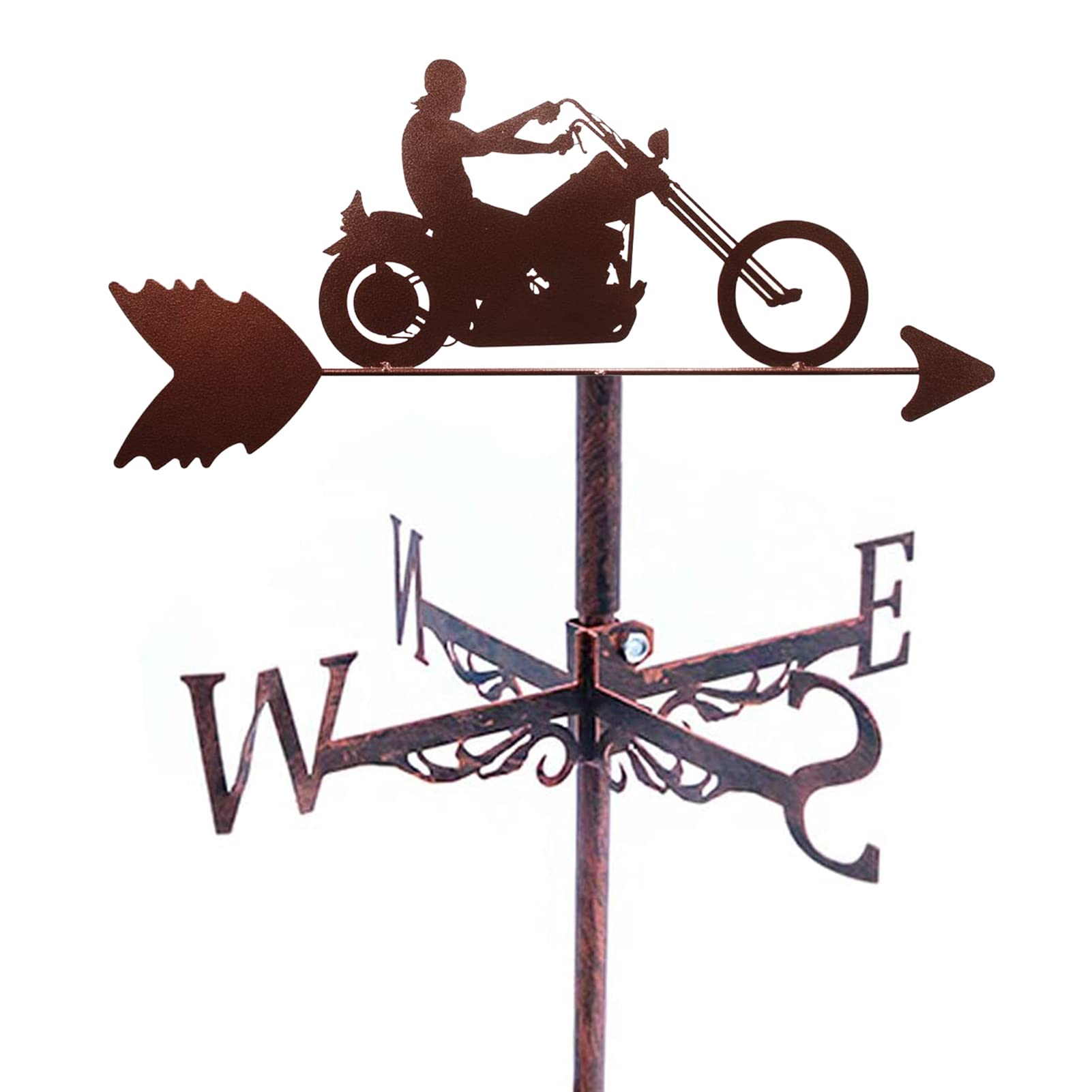TAXXII wind vane in Roof Metal Motorcycle Weather Vane Wind Direction Indicator Outdoor Sheds Iron Yard Barns Decoration
