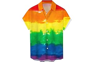 Men's Rainbow Button Up Shirt - Celebrate Pride