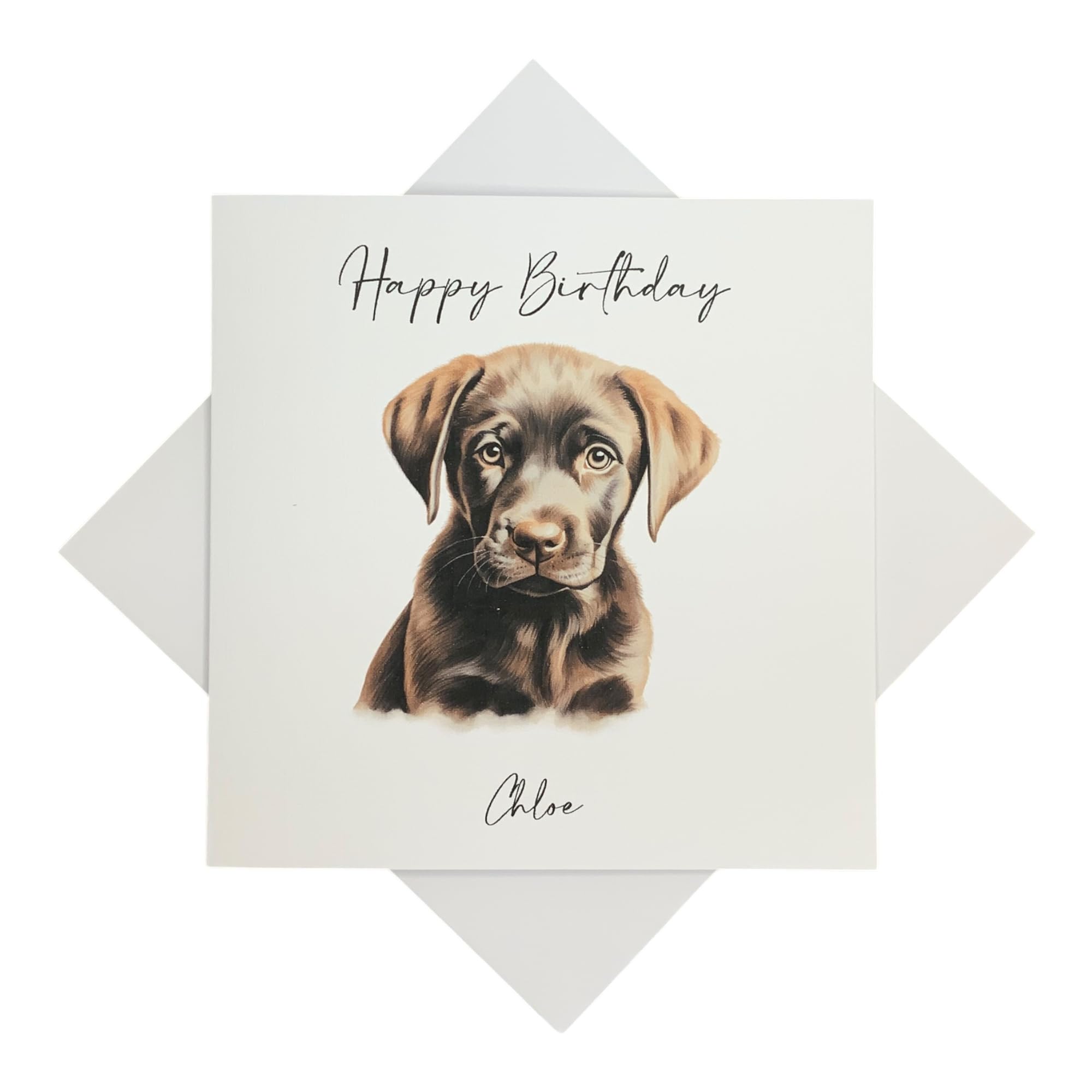 Personalised Dog Birthday Card - Greeting Card, Gift for Daughter Sister Niece Granddaughter Son Brother Nephew Grandson Cousin Friend - Various Designs To Choose (Chocolate Labrador)
