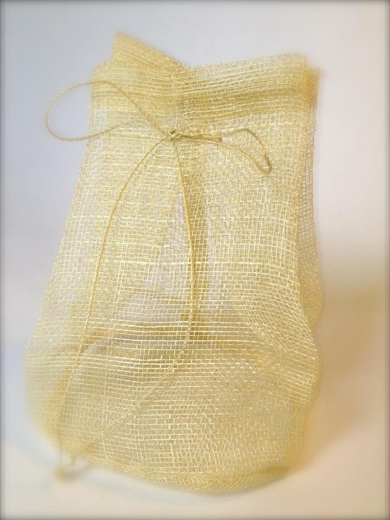 Natural gift bag/pouch made up of Sinamay fiber - Round Bottom Pouch - NATURAL LARGE (Pack of 7)