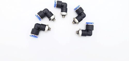 Vista 35 de Empuje para Conectar Accessorio 1/8" Tubo OD x 1/8" Rosca Macho NPT, Codo Neumático Macho de Aire y Agua de 90 Grados Giratorio Empuje Rápido