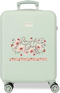 MOVOM Valigia da cabina Movom Romantic Girl Green 38x55x20 cm ABS rigido Chiusura a...