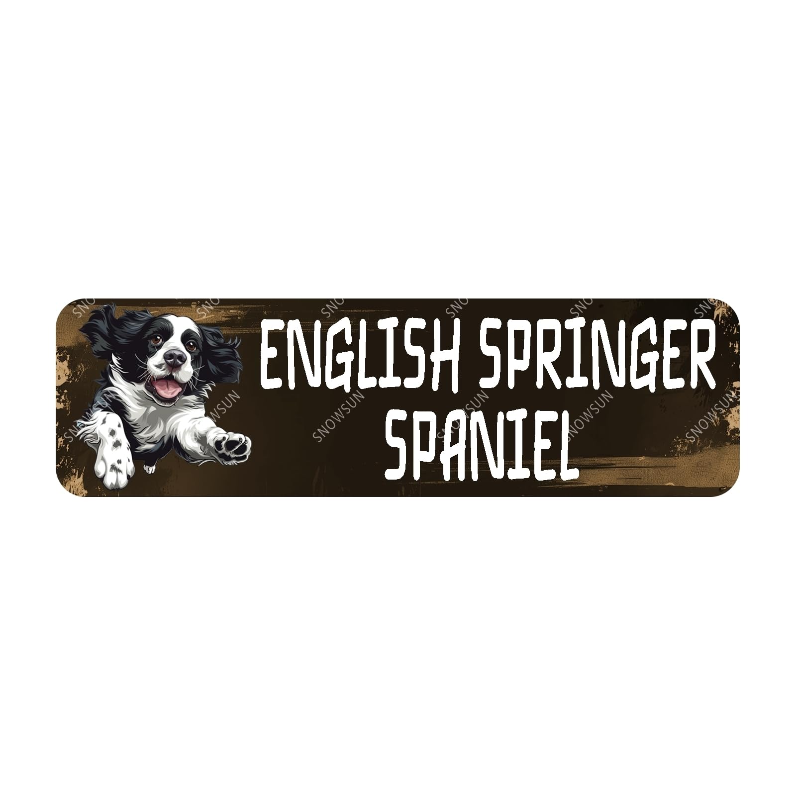 English Springer Spaniel Dog Street Tin Sign Aluminum Metal Sign Funny Vintage Dog Wall Decor for Home Farmhouse Bar Cafe Fence Yard Decor 4x16 Inch