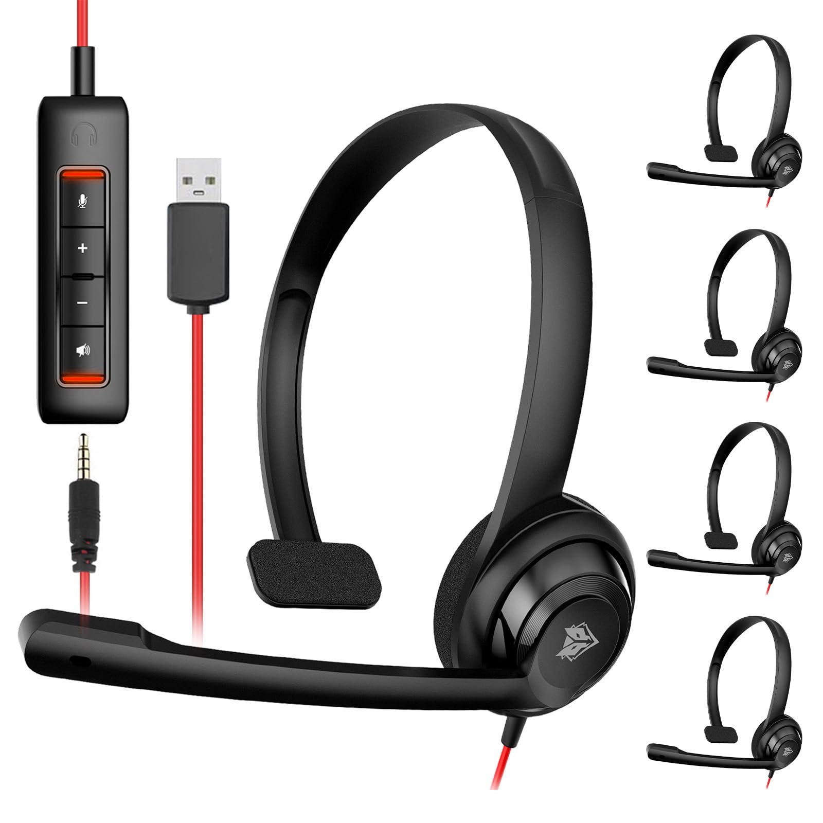 usb headset microphone noise cancelling in-line control