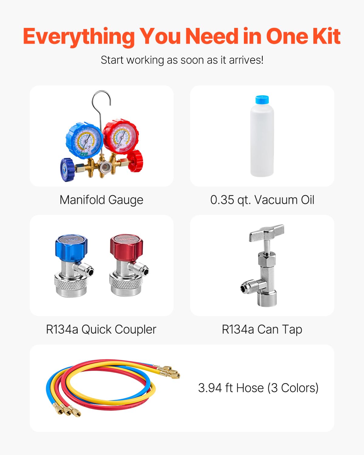 1/2HP 7CFM Refrigerant Vacuum Pump 1/4 Air Inlet - Foto 3