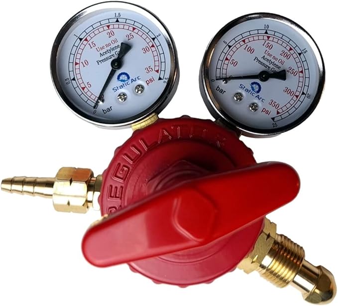 Gas Bottle Pressure Flow Regulator Dual Gauge Argon CO2 Oxygen