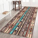 Southwestern Long Runner Rug for Hallway,South Western Native American Tribal Farmhouse Style,Area Rug Non-Slip Floor Carpet for Living Room Indoor Doormat Entrance Door Mat Washable Kitchen Rugs