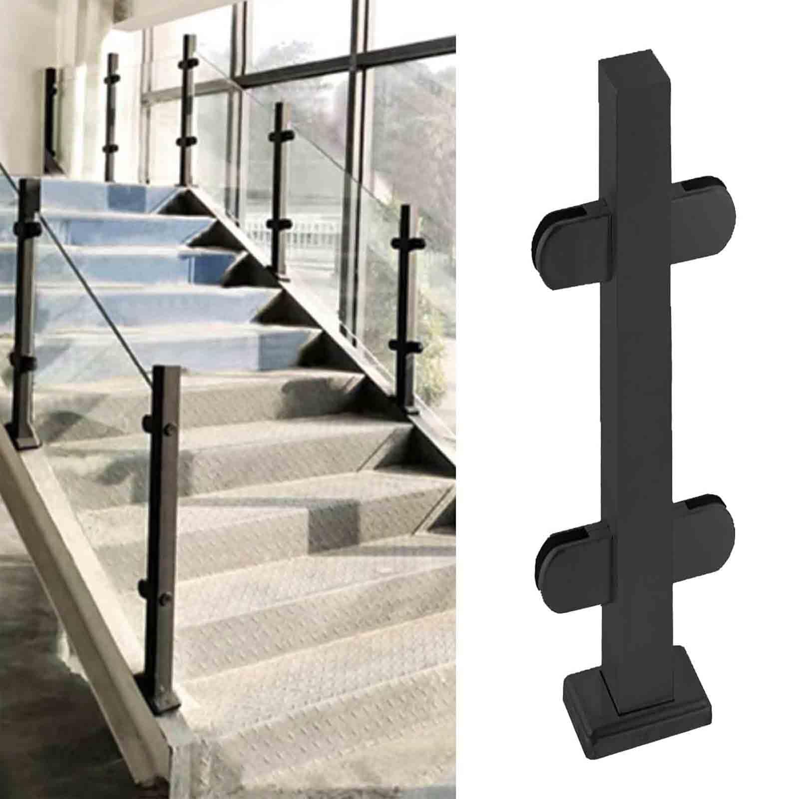 Barandillas de vidrio de diseño duradero y postes de acero para interiores