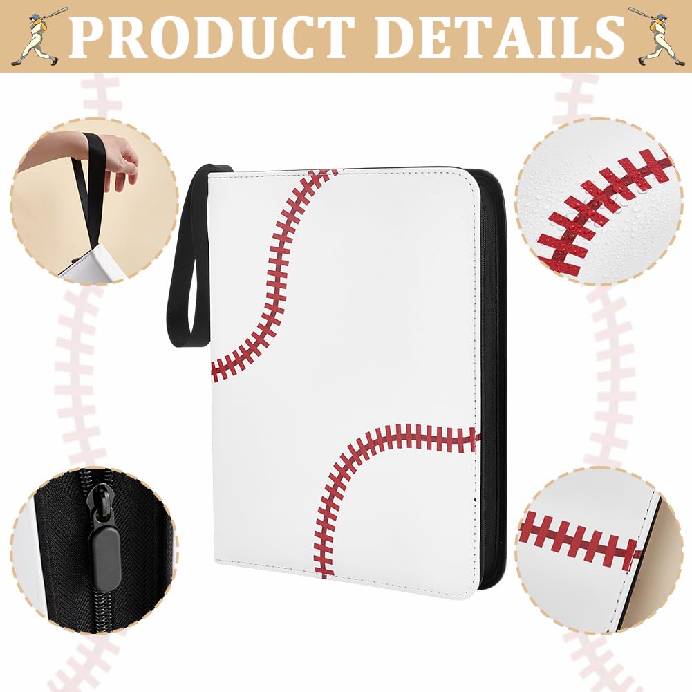 UNICRAFTALE Baseball Card Binder with Sleeves 900 Pockets White Trading Card Holder Compatible with Topps Cards Leather Baseballs Cards Holder Gifts for Baseball Collectors - Image 4