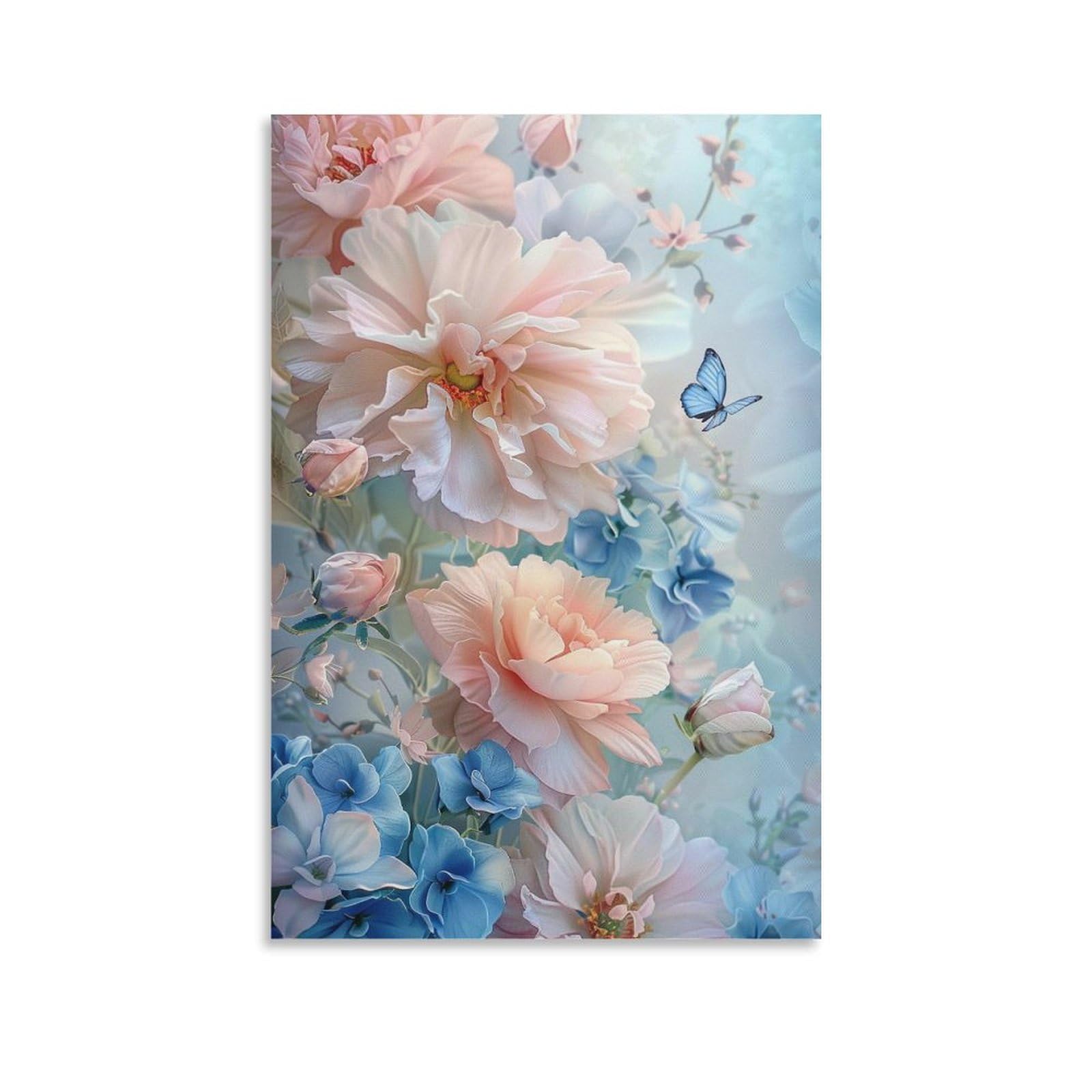 Amazon.co.jp: 絵画 咲き誇る花の間を蝶が舞うインテリア 絵画 魅力的