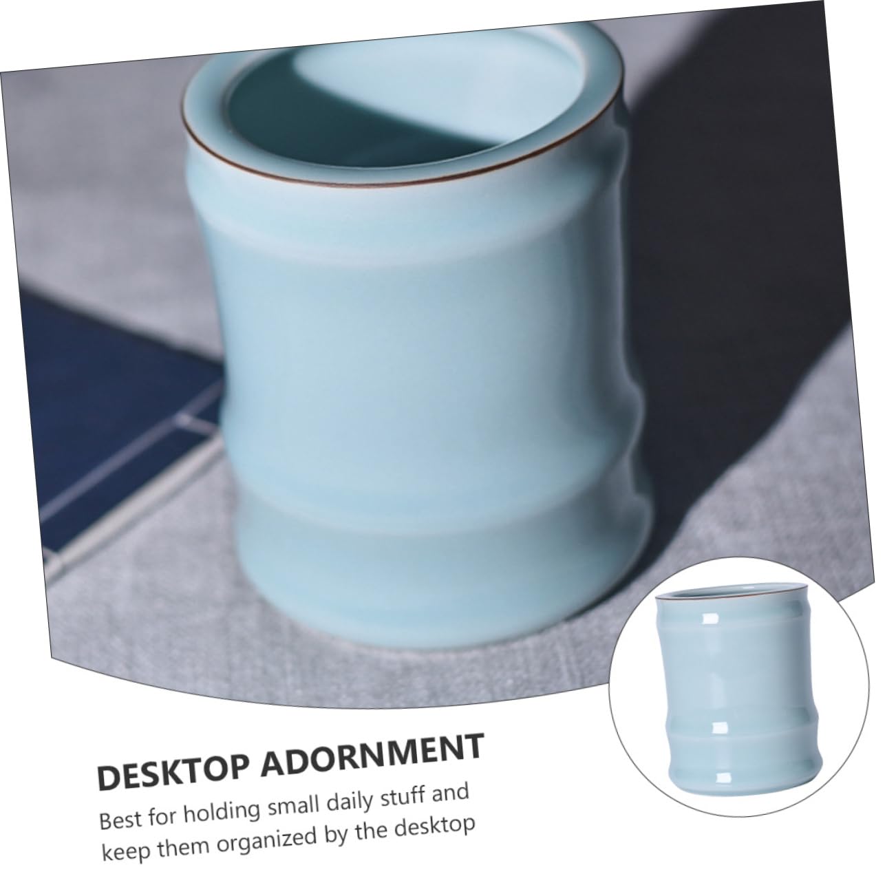 Porte-stylo Cylindrique en Céramique, Grosse Capacité, pour Bureau Élégant
