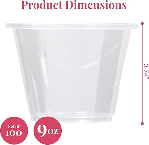 Vista 38 de Vasos de plástico transparente de 9 oz, vasos desechables pequeños, vasos antiguos de moda, 200 unidades, vasos de plástico duro, ideal para vino