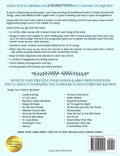 21 Easy Ukulele Folk Songs: Beginner Ukulele Book Of Sheet Music Of Traditional Campfire Tunes thumb #1