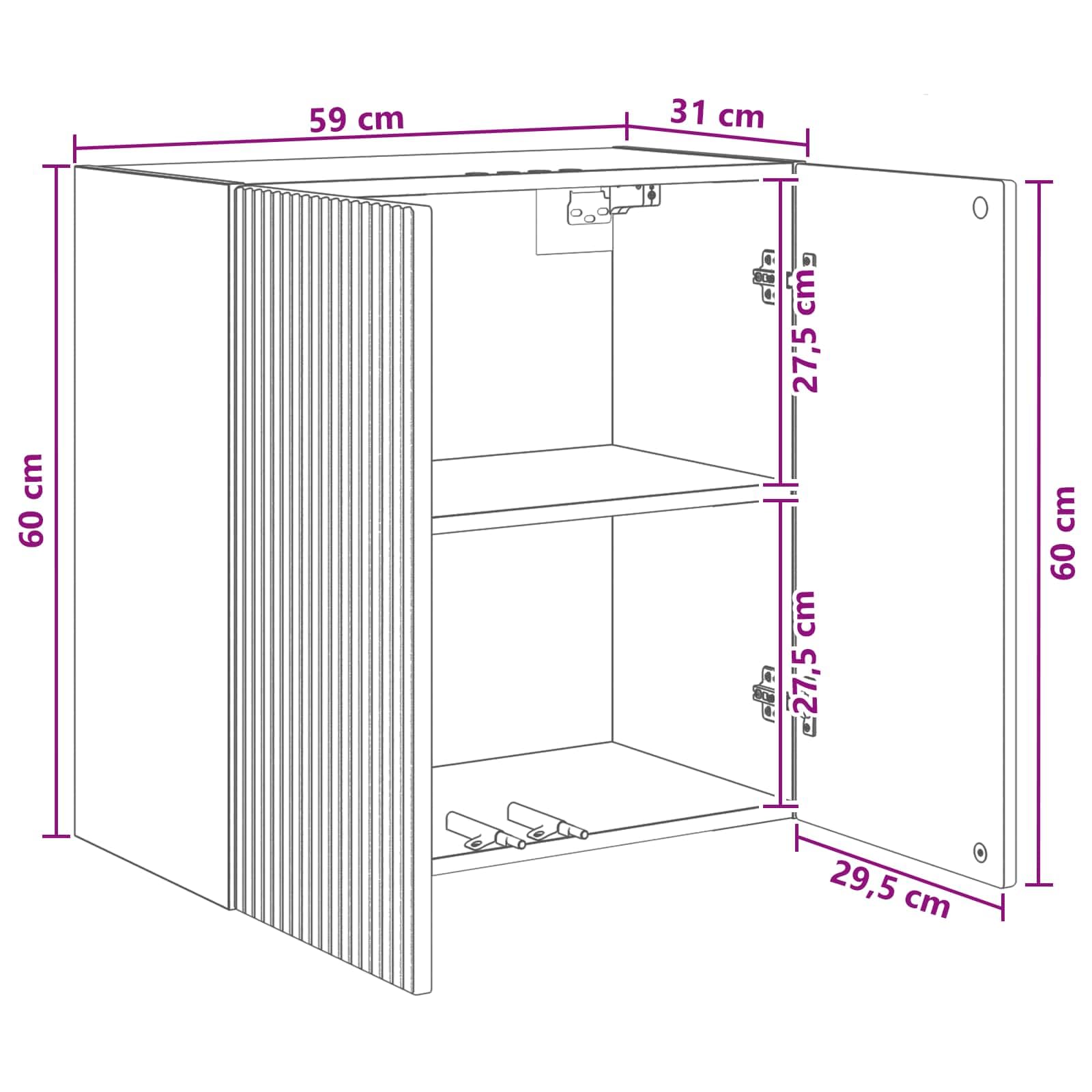 vidaXL Szafka ścienna 59 x 31 x 60 cm Drewno inżynieryjne Biały