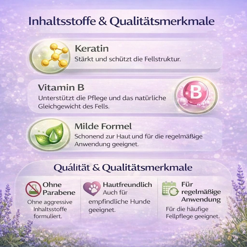 Entwirrungsbalsam für Hunde, pflegende Entwirrungs- und Glanzcreme für Hunde und Katzen, geeignet für langes, kurzes, krauses oder lockiges Fell, mit pflanzlichen Proteinen, 250 ml