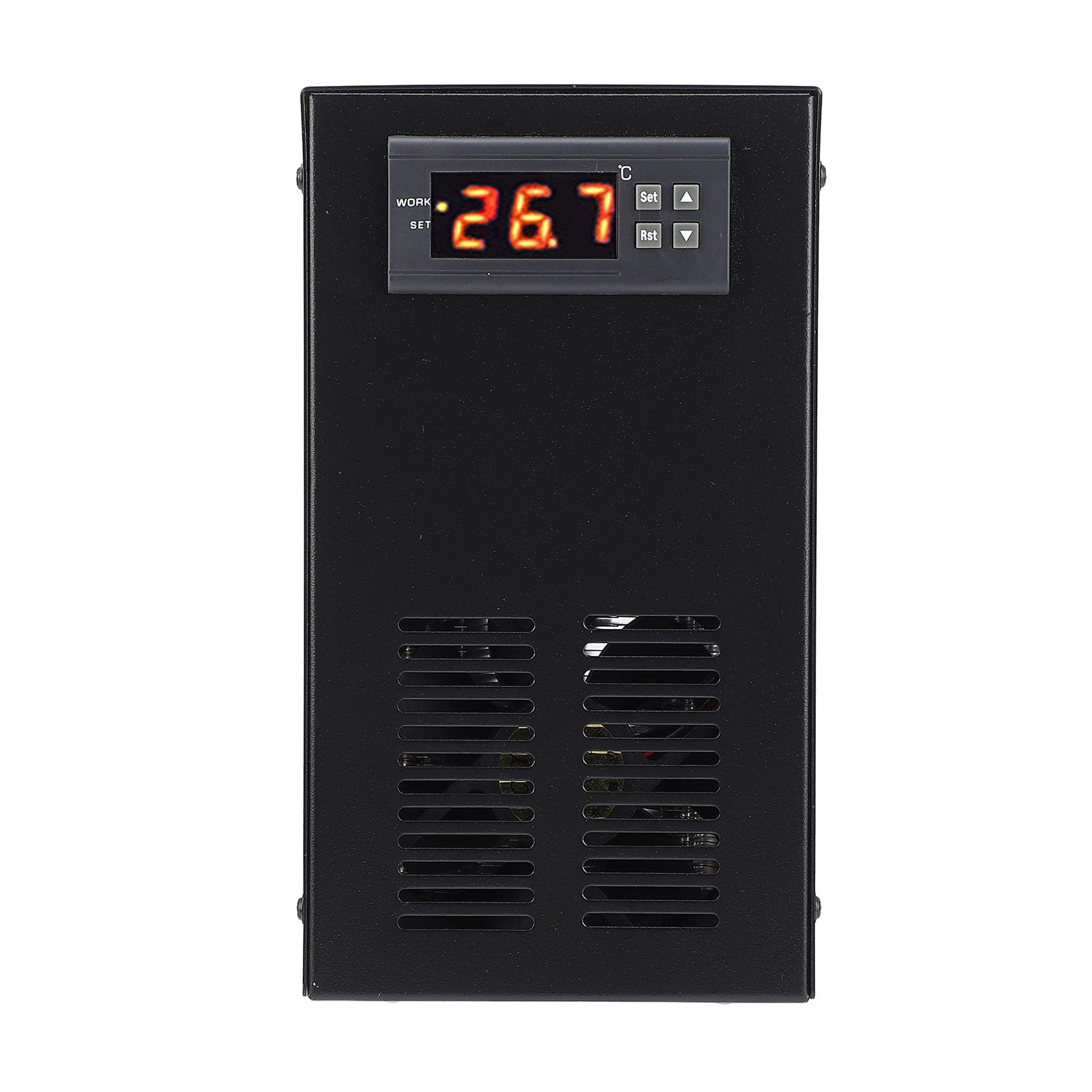 FTVOGUE Enfriador de Acuario, Pantalla Digital, Temperatura Ajustable, Enfriador de Tanque de Peces con Estructura Estable para Tanque de Plantas Marinas de Agua Dulce de 20L (Enchufe de la UE)