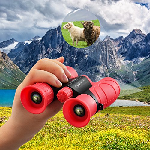 Tyhbelle Mini Kinderfernglas 8 X 21, Robustes Fernglas für kleine Entdecker in Blau,Grün und Pink (Pink) – Bild 4