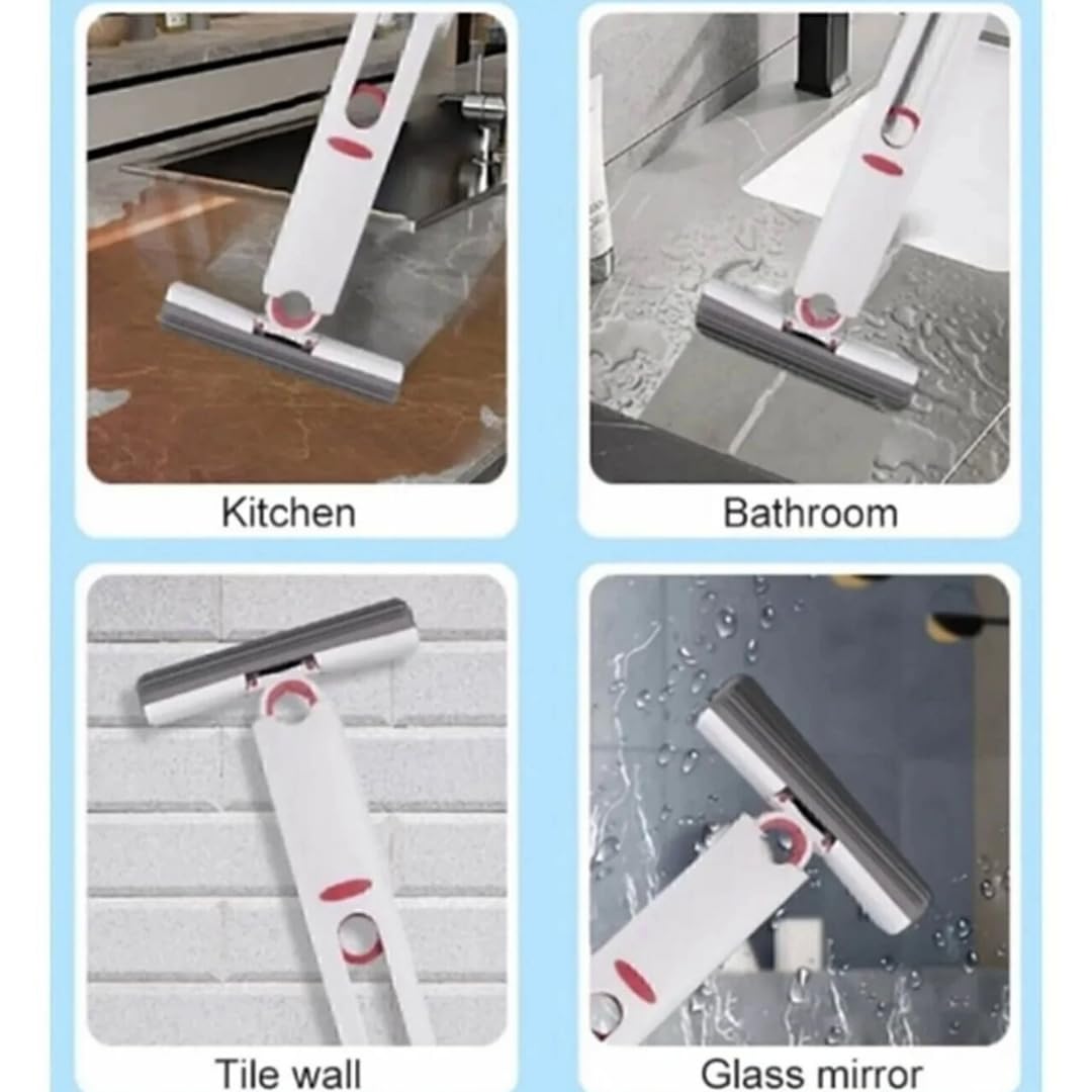 Jouis Mini Mop 180 Derece Dönebilen Çok Amaçlı Temizlik Aparatı, Tezgah, Pencere, Cam ve Zemin Temiz